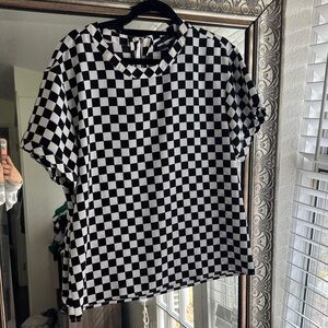 Black and White Checkered chiffon shirt